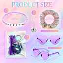 Geiserailie 120 Pcs Kpop Party Favors Friendship Popular Singer Party Favors Bracelets Disco Keychain Sunglasses Holographic Scrunchie Set Bags 12/24 Set Friendship Gifts for Kpop Fans Women