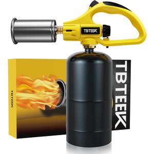 TBTEEK Powerful Propane Torch Head, Sous Vide Grill Cooking Torch With Adjustable Flame, Safety Lock Charcoal Torch Lighter for BBQ, Searing Steak, Creme Brulee, Campfire (Tank Not Included) (Gf-8011)