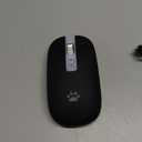 KARFUN Wireless Mouse, Backlit LED Portable Slim Computer Mouse for Laptop, PC, Computer, MacBook, iPad, Chromebook, Notebook, 2.4G Rechargeable Wireless Mouse (Black) (Black-Transparent Nose)