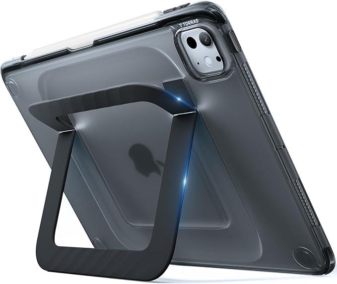 TORRAS Ostand K3 Neo for iPad Pro 11 Inch Case M5 (2025) / M4 (2024), Viewing Angles Adjustable,Ultra Stable Stand, Shockproof Protective Slim Kickstand Case with Pencil Holder, Obsidian Black