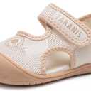 Toddler Shoes Boys Girls Non-Slip Infant Sneaker Rubber Sole Baby Crib First Walker Shoes (7.5 Toddler, 5201-beige)