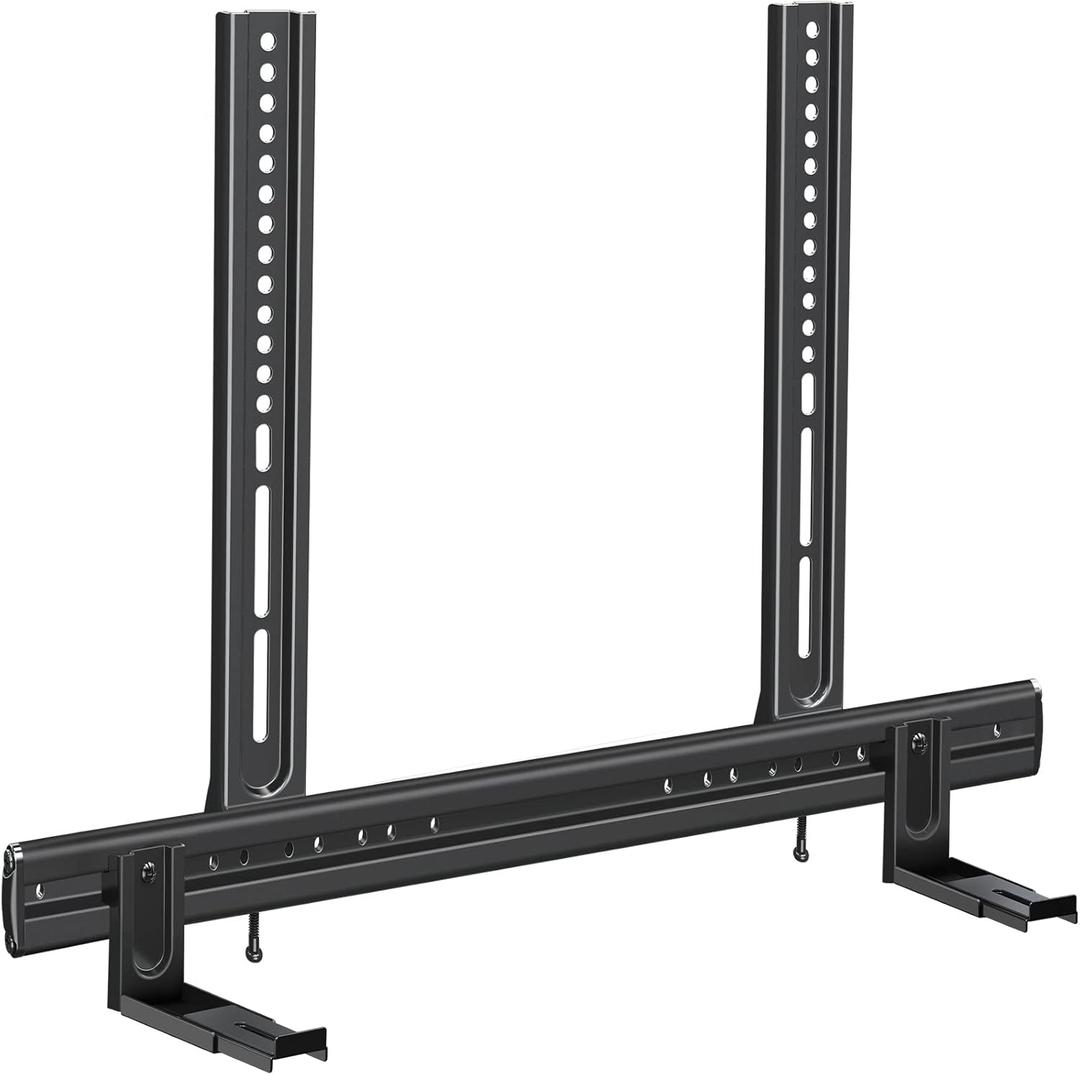 Mounting Dream Soundbar Mount, Heavy Duty Soundbar Wall Mount for Sound Bars with Holes/Without Holes Up to 26.5 LBS, Soundbar Bracket Height Adjust, No-Slip Base Holder Extends 3.44-6.06, MD5428