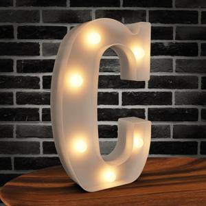 Light Up Marquee Letters, 26 Alphabet LED Lights, Night Light White Plastic Letters for Engagement Party Wedding Baby Shower Birthday, Marquee Sign (C)