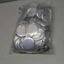 300 Pieces Blank Button Making Supplies Round Badge Parts Metal Pin Badge Kit for Button Maker Machine, Including Metal Shells Back Cover and Clear Film(1.46 Inch,Silver)