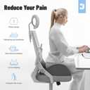 Seat Cushion for Office Chair, Sciatica and Tailbone Pain Relief Cushion, Coccyx Cushion for Car, Desk Chairs, Wheelchair (Gray)