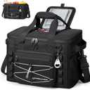 Maelstrom Soft Sided Cooler Bag, 30/40 Can Collapsible Insulated Ice Chest, Large Leakproof Camping & Travel Cooler for Kayaking & Beach (4.Black with Velcro Top)