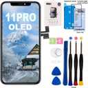 EFAITHFIX for iPhone 11 Pro Screen Replacement OLED 5.8 Inch [NOT LCD] Display 3D Touch Frame Assembly Digitizer with Repair Kit Screen Protector Waterproof Adhesive for Model A2160, A2217, A2215