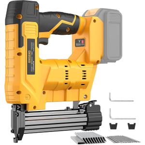 Brad Nailer for Dw 20V Battery,2 in 1 Nail Gun & Staple Gun with 1000 Nails &1000 Staples,18 Gauge Nail Gun for Wood CarpentryBattery Not Included