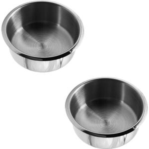Stainless Steel Drop-in Cup Holder Jumbo Drop in Drink Cup Holder Replacement Cup Holder for Poker Table Sofa Couch Car RV Boat Yacht (103*39mm/4.06*1.54''2 PCS)