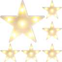 6 Pcs LED Stars Night Light Can Be Hung On The Wall Kids Room Room Light, Suitable for Birthday Party Holiday Decoration Baby Room Nursery Decoration (White Star-6pcs)