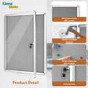 38"x28" Enclosed Bulletin Board Tamper-Proof Dispaly Case,Grey Fabric&Aluminium Frame,Shatter Resistant Lockable Bulletin Board with Clear Acrylic Door for School,Office,Mall,Community,Hospital,Church