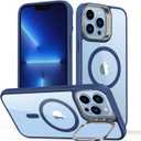 ESR for iPhone 13 Pro Max Case, Compatible with MagSafe, Built-in Camera Ring Stand, Military-Grade Protection, Magnetic Phone Case for iPhone 13 Pro Max, Classic Series, Clear Blue