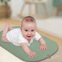 2 x Portable Baby Diaper Changing Mat,Soft Faux Leather, Wipeable & Easy to Clean,for Home or Travel, Waterproof, with Storage Strap,Easily Put into Diaper Bag,30 x 17 in (Sage Green)