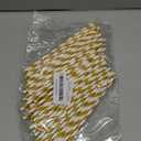 100 Packs Brown Biodegradable Striped Paper Straws, Disposable Drinking Straws for Birthday Carnival Summer Pool Party Wedding Baby Shower Halloween Christmas Party Decoration Supplies