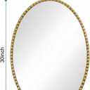 Gold Oval Bathroom Mirror, 20x30 Inch Floral Oval Mirrors for Wall, Antique Gold Metal Floral Frame Mirrors for Bedroom Living Room Hallway, Hangs Horizontally or Vertically