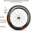 Self-Adhesive Bike Tire Liners, TPU Material with Translucent Mesh, Orange, Lightweight Quick Installation for Mountain and Road Bikes