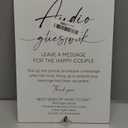 Audio Guest Book Phone Sign, Minimalist Style Wedding Signs for Engagement Party, Bridal Shower and Reception, Wooden Desk Decor With Stand, Party Favors, 10