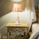 18.9" Farmhouse Lamps Set of 2,Owl White Rustic Table Lamps for Living Room with USB A+C Port,Vintage Resin Small Table Lamps,Pull Chain Table Lamp for Bedroom,Bedside,Nightstand,End Table