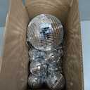 Sumind 50 Pcs Disco Balls Small Disco Balls Silver Hanging Decorations Reflective Mirror Ball Wedding Dance and Music Festivals for Stage Club Ballroom Hall Props(1.2 Inch, 2 Inch, 3.2 Inch, 4 Inch)