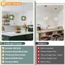 8" Gray Green Glass Modern Pendant Light Kitchen Island 2PK Mid Century Brushed Nickel Modern Pendant Lighting with Glass Globe Modern Hanging Pendant Light for Dining Room（Bulb Incl.