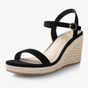 Size 8 Platform Wedge Sandals for Women, Black Brown White Nude Espadrille Womens Wedge Sandals Comfortable Open Toe Ankle Strap High Heel Wedges for Women Dressy Summer