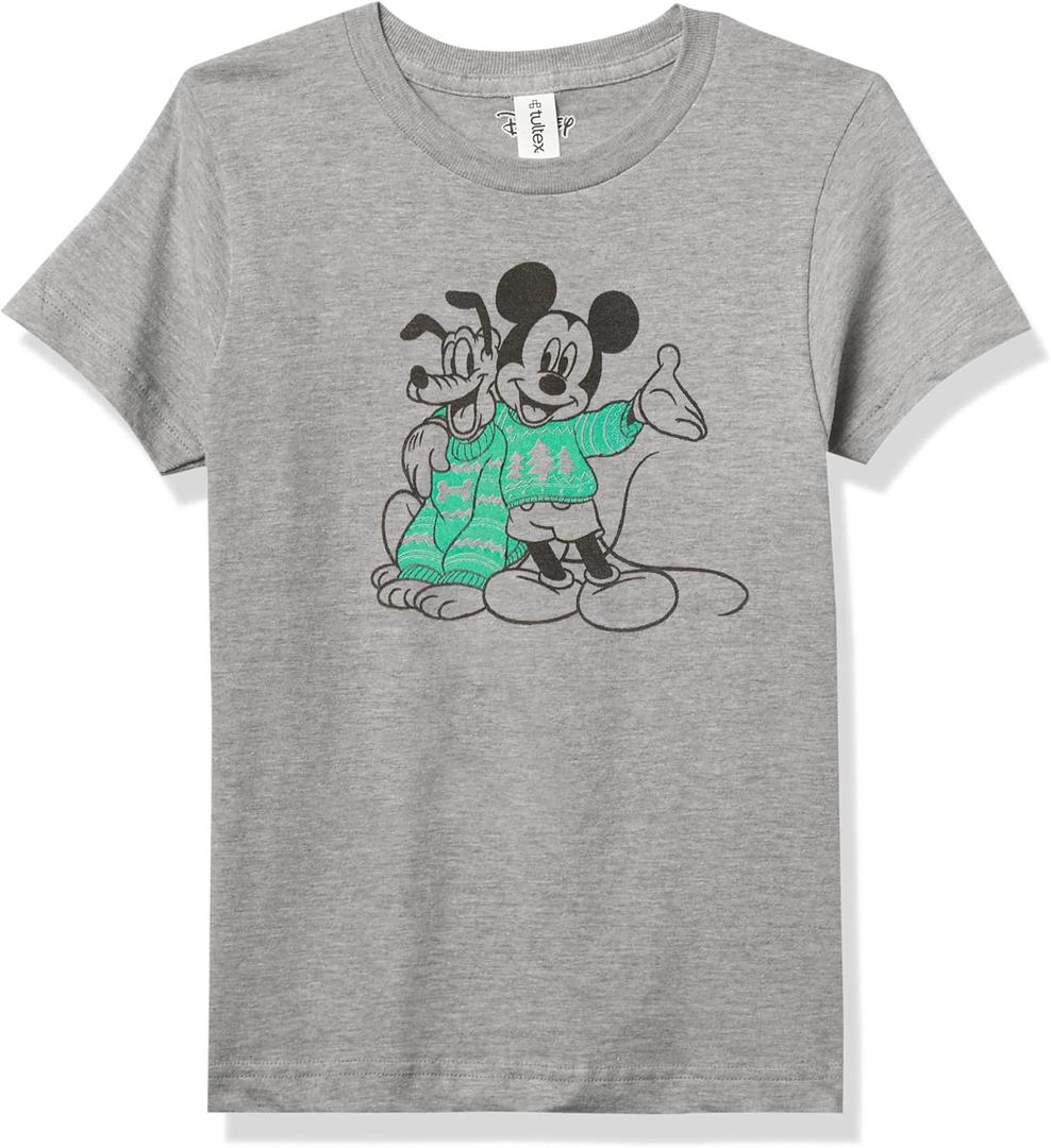 Disney Characters Sweater Pals Boy's Heather Crew Tee, Small