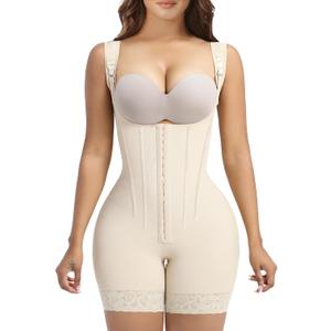 YIANNA Fajas Colombianas Shapewear Tummy Control Body Shaper Postpartum Butt Lifting Compression Garment with Bones (XL)