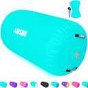 AWSUM 1 PCS Gymnastics Barrel Air Roller Inflatable Tumbling Mat Back Handspring Trainer for Octagon Mat Gym Gymnastics EquipmentNo Electric Pump ((L)47.3"x(Diam)35.4"-No pump, Mint Green)