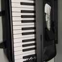 Finger Dance 61 Key Folding Piano Keyboard, Upgrand Imitation Wood Texture Keyboard Portable Piano, Bluetooth & MIDI, Foldable Keyboard Piano for Beginner - Deep Black