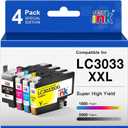 Compatible for LC3033 BK C M Y Ink Cartridges Brother LC3033XXL Super High-Yield Replacement for Brother Ink Cartridges LC3033 LC-3033 LC3035 Work with MFC-J995DW MFC-J805DW MFC-J815DW Printer-4 Packs