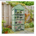 Mini Greenhouse 4-Tier Small Greenhouses for Outdoor Indoor 27"x19"x63" Portable Greenhouse w/ Screen Windows & Waterproof PE Cover Green House for Backyard Balcony Seedling Raising