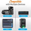 PYLE Compact UHF Wireless Microphone System - Pro Portable 1 Channel Desktop Digital Mic Receiver Set w/ Belt-Pack Transmitter, Receiver, Headset and Lavalier Mics, XLR, For Home, PA PDWM1988B,Black