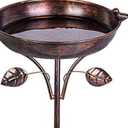 Vintage Iron Bird Feeder & Bath with Ground Stake | Antique Outdoor Garden