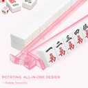 Mahjong Racks with Pushers 4PCS Set Majiang Tile Holder Acrylic Mahjong Racks Accessories and Gifts (Glitter Pink)