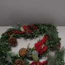 Winlyn 6' Long Artificial Eucalyptus and Pine Christmas Garland with Pine Cones Red Berries Pine Needles Winter Greenery Garland Christmas Season Holiday Wedding Table Runner Centerpiece Mantel Decor