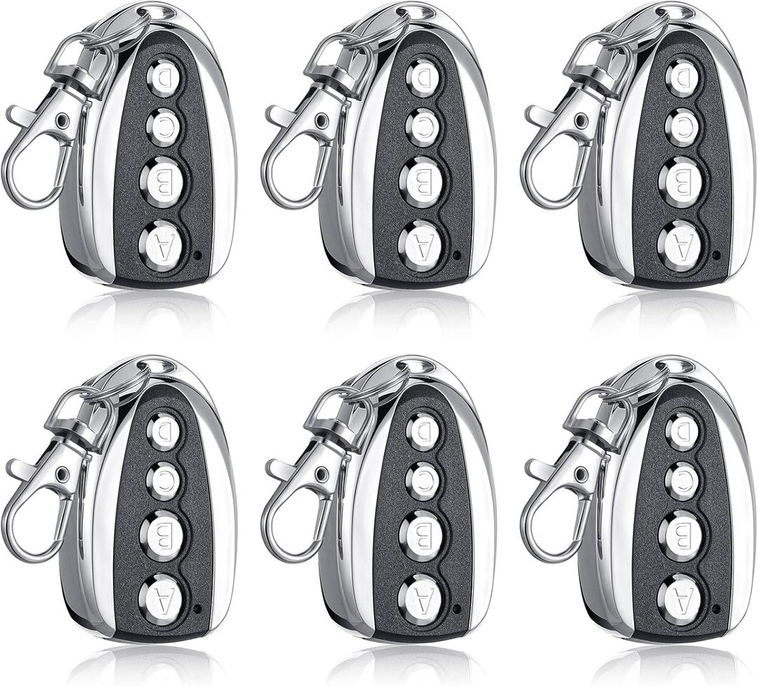 Konohan 6 Pcs 433Mhz Gate Remote Control Automatic Sliding Gate Opener Hardware Cloning Electric Rolling Driveway Closer Key Fob Universal Controller Security Alarm Lock
