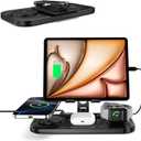 4 in 1 Wireless Charger for Apple Charging Station for iPhone 16/15/14 Series, AirPods Pro 2, iPad Stand, Watch Charger for iWatch 10/9/8/7/6, Travel Wireless Charging Station Multiple Devices