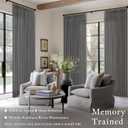 Pinch Pleated Charcoal Grey Linen Curtains 84 Inches Long 2 Panels Set for Living Room Bedroom Dining Pinch Pleat Back Tab Light Filtering Farmhouse Neutral Dark Gray Window Curtain Drapes W50xL84