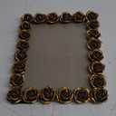 8x10 Picture Frame Vintage, Gold Ornate Rose Flower Resin Photo Frame with Glass Front for Tabletop, Antique Picture Frames for Home Decor