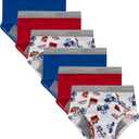 Hanes boys Potty Training Underwear, Light Leaks Toddler Cotton Briefs and Boxer Briefs, Multi-pack (2-3T, Briefs -Red/Tractor - 6 Pack)