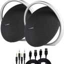 Harman Kardon Onyx Studio 8 Bluetooth Wireless Portable Speaker (Black) (HKOS8BLKAM) + 2 x USB-C Cable + 2 x AUX Cable (2-Pack)