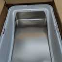 Stainless Steel Litter Box | XL Enclosed Cat Litter Boxes with Lid for Big Cats | High Sided, Anti-Urine Leakage | Non-Stick Bottom & Includes Litter Mat & Metal Scoop (Silver Gray)