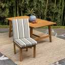 Arden earthFIBER Outdoor Dining Chair Cushion, 20 x 20, Rain-Proof, Fade Resistant, Taupe Grey Boardwalk Stripe