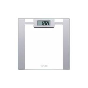Taylor Digital Bathroom Scale, Glass with Silver Metallic Accents