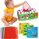 Thremhoo Baby Toys 3 4 5 6 7 8 9 12 Month Old Montessori Tissue Box Toys for Babies Infants 0-6 6-12 Months Sensory Educational Crinkle Toy Developmental Gift for 1 2 Year Old Boys Girls Toddlers