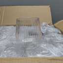 40 Pack Plastic Ribbed Wine Glasses, 14Oz Origami Disposable Wine Glasses Unbreakable Clear Plastic Cocktail Glasses Recyclable Shatterproof Reusable Wine Cups (14oz 40pack)