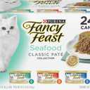Purina Fancy Feast Seafood Classic Pate Collection Grain Free Wet Cat Food Variety Pack - (Pack of 24) 3 oz. Cans