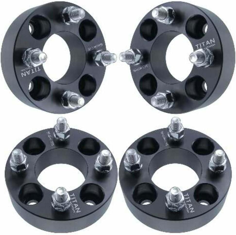 2" Golf Cart Wheel Spacers - Wider Stance, Increased Clearance, Fits EZ GO Fits EZGO Fits Club Car Golf Cart - 2 Inch (50mm), 4x4, 1/2x20 Studs - Set of 4 - Black