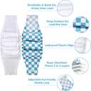 wegreeco Small Dog Diapers Male,Reusable Belly Bands for Male Dogs,Washable Doggie Puppy Male Diapers Wraps,Medium Large Size (5 Pack Medium, Blue Coffee Checkerboard)