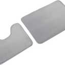 2Pcs Memory Foam Toilet Rugs Contour Extra Soft Absorbent 40x50cm U Shaped 50x70CM Rectangle Gray